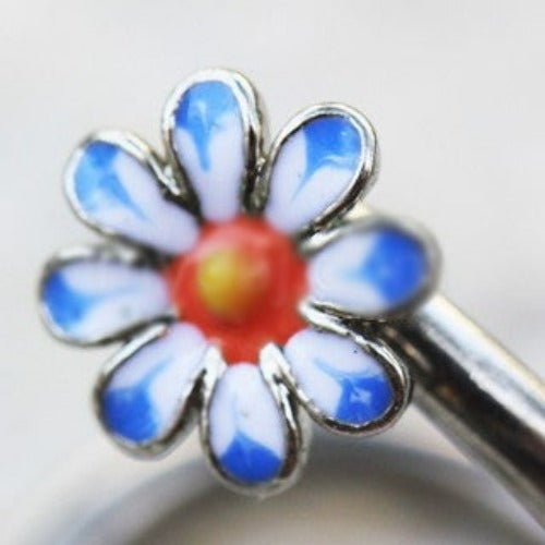 316L Stainless Steel Daisy Flower Cartilage Twist Jewelry-2